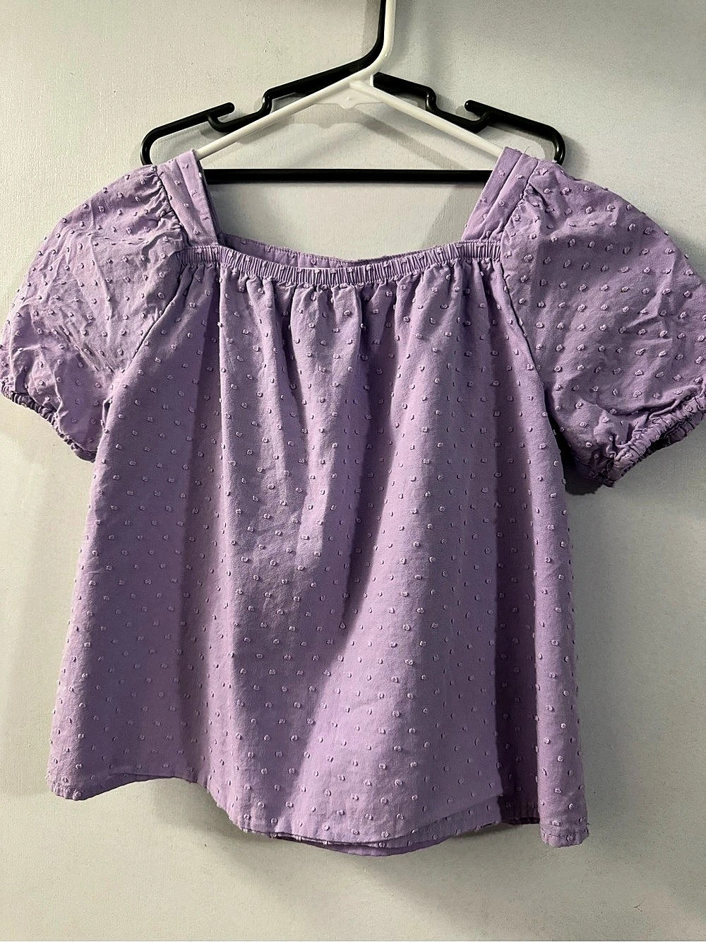 Wonder Nation Girls Purple Eyelet Blouse Size Medium Like New